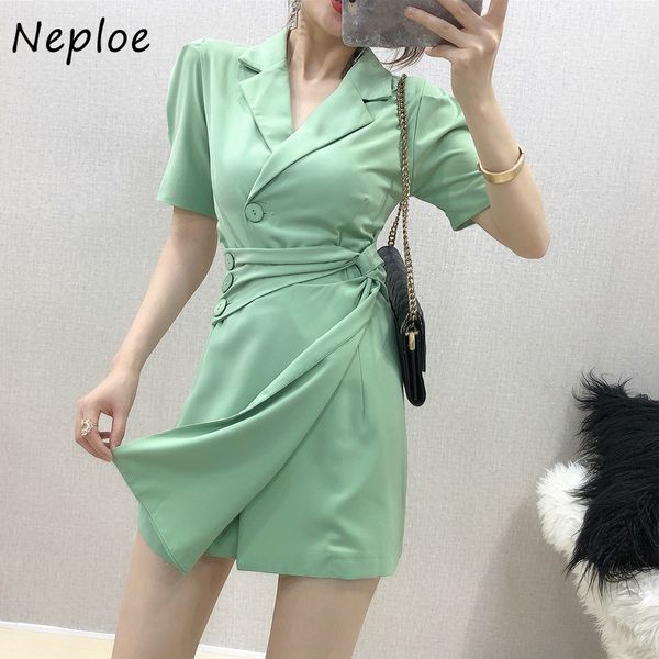 neploe irregular dress women fashion notched collar short sleeve ladies vestidos summer elegant slim waist female dresses 210423, Black;gray
neploe irregular dress women fashion notched collar short sleeve ladies vestidos summer elegant slim waist female dresses 210423, Black;gray