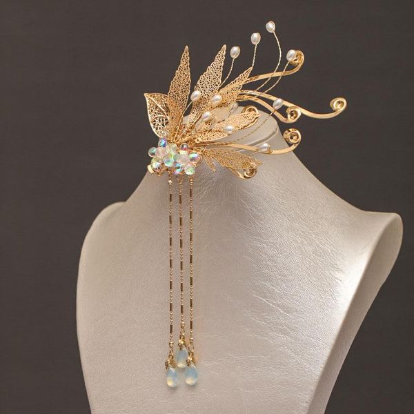 hair clips & barrettes chinese traditional costume ancient hairpin fresh super fairy-tale style leaf design tassel step shaking headdress bn, Golden;silver
hair clips & barrettes chinese traditional costume ancient hairpin fresh super fairy-tale style leaf design tassel step shaking headdress bn, Golden;silver