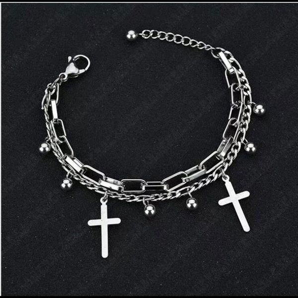 initial cool cross pendant charm bracelet for women egirl 2 layering linked chain bracelets grunge aesthetic goblincore jewelry, Golden;silver
initial cool cross pendant charm bracelet for women egirl 2 layering linked chain bracelets grunge aesthetic goblincore jewelry, Golden;silver