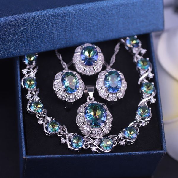 jewelry sets summer new style rainbow cubic zircon silver color set for women bracelet ring necklace earring fast ship, Black
jewelry sets summer new style rainbow cubic zircon silver color set for women bracelet ring necklace earring fast ship, Black