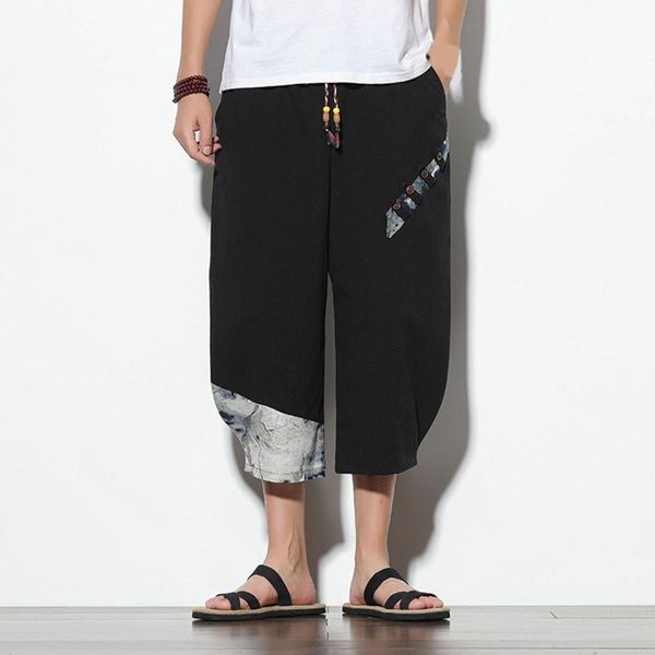 men's pants casual harem men summer loose shorts male wide-legged bloomers breathable cotton linen cropped trousers, Black
men's pants casual harem men summer loose shorts male wide-legged bloomers breathable cotton linen cropped trousers, Black