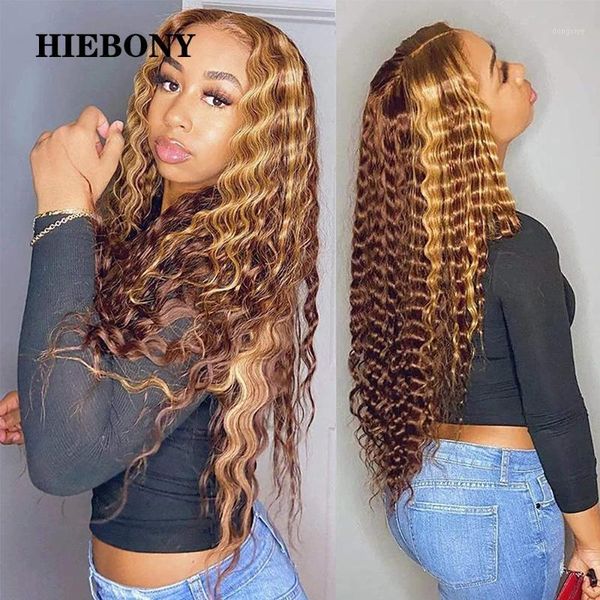 deep wave highlight lace front human hair wigs with baby brazilian 13x6 curl pre plucked hairline1, Black;brown
deep wave highlight lace front human hair wigs with baby brazilian 13x6 curl pre plucked hairline1, Black;brown