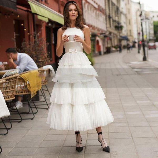 other wedding dresses elegant ankle- length short boho white ivory tulle satin beach robe de mariee princess tiered bridal gowns
other wedding dresses elegant ankle- length short boho white ivory tulle satin beach robe de mariee princess tiered bridal gowns