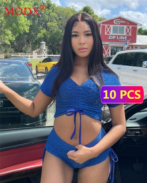 women's tracksuits wholesale items 10 sets 1 lot short sleeve crop and two piece set outfits jacquard bubble springy suits m6919, Gray
women's tracksuits wholesale items 10 sets 1 lot short sleeve crop and two piece set outfits jacquard bubble springy suits m6919, Gray