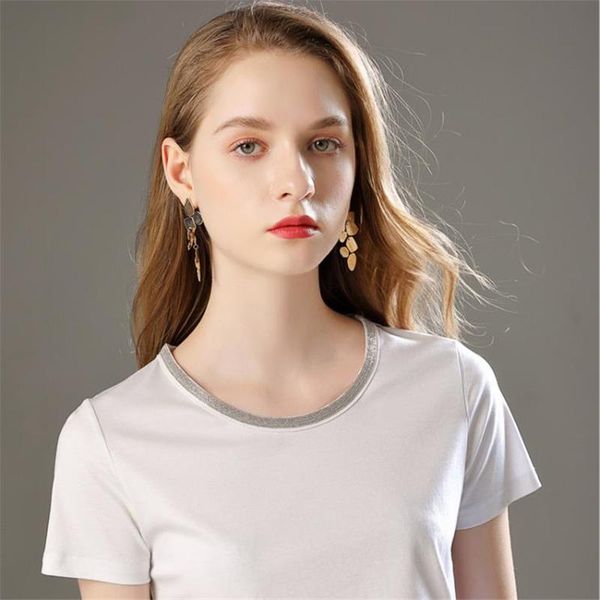 men's t-shirts arrival summer women tees fashion casual mercerized cotton t-shirt short sleeves plus size round neck slim female youth, White;black
men's t-shirts arrival summer women tees fashion casual mercerized cotton t-shirt short sleeves plus size round neck slim female youth, White;black