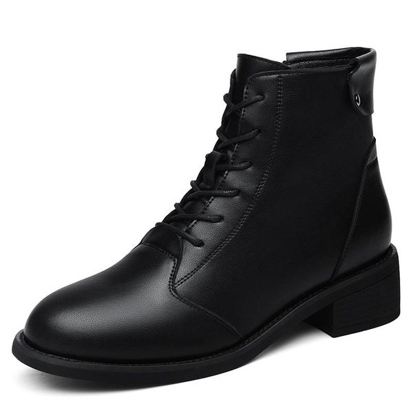 boots women shoes plus velvet short autumn winter genuine leather british style trend casual square heels m0002, Black
boots women shoes plus velvet short autumn winter genuine leather british style trend casual square heels m0002, Black