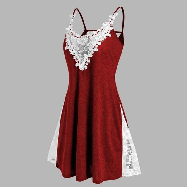 casual dresses women plus size sleeveless dress lace applique panel party night solid patchwork backless sleep vestidos #4s, Black;gray
casual dresses women plus size sleeveless dress lace applique panel party night solid patchwork backless sleep vestidos #4s, Black;gray