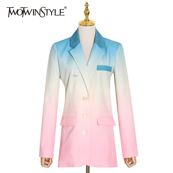 twotwinstyle hit color embroidery blazer for women notched long sleeve casual elegant blazers female fashion autumn 210517, White;black
twotwinstyle hit color embroidery blazer for women notched long sleeve casual elegant blazers female fashion autumn 210517, White;black