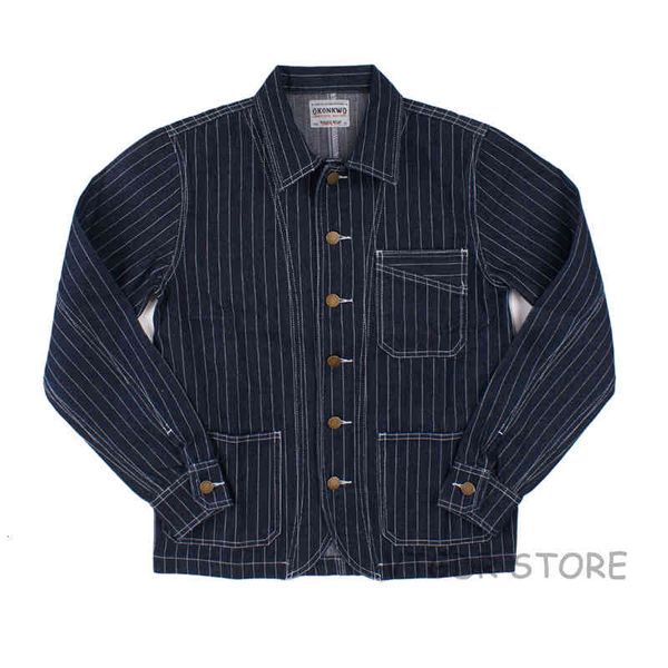 downs railroad denim jacket vintage striped men's work jean chore casual outwear, Black
downs railroad denim jacket vintage striped men's work jean chore casual outwear, Black