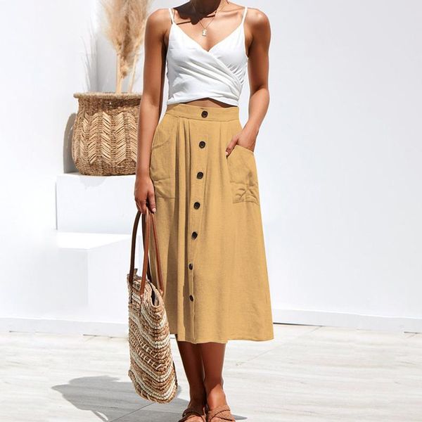 skirts missufe feminine casual loose button spring summer women skirt with pocket midi female high waist streetwear, Black
skirts missufe feminine casual loose button spring summer women skirt with pocket midi female high waist streetwear, Black