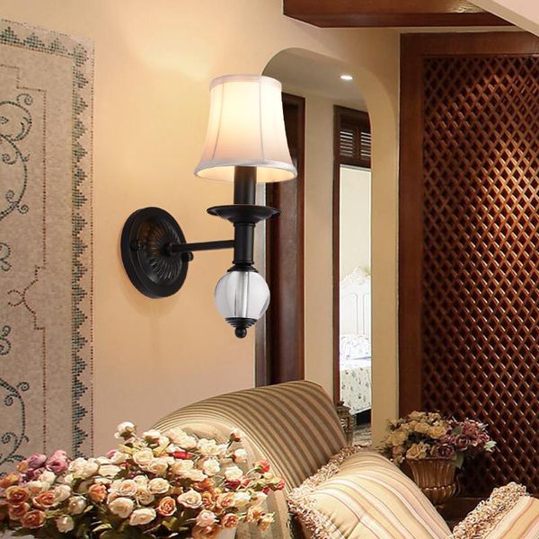 wall lamp american black one head wrought iron bedside with shade for living room bedroom dining
wall lamp american black one head wrought iron bedside with shade for living room bedroom dining