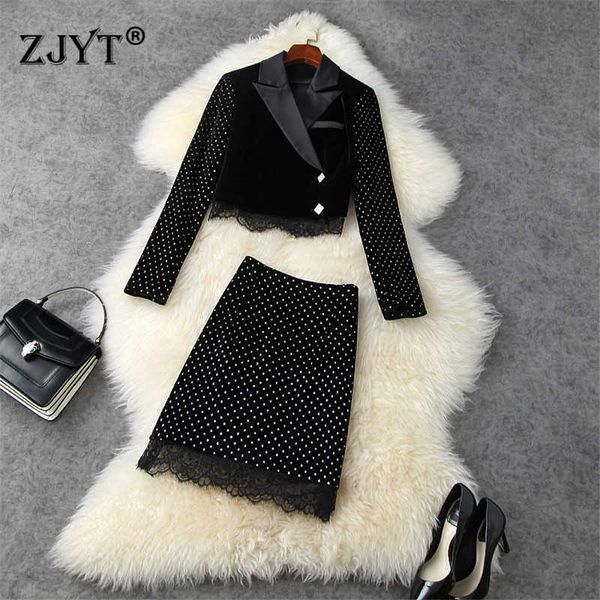 elegant lady celebrity party two piece outfit autumn winter runway women lace patchwork velour jacket and skirt black suit set 210601, White
elegant lady celebrity party two piece outfit autumn winter runway women lace patchwork velour jacket and skirt black suit set 210601, White