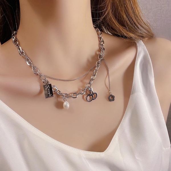 pendant necklaces titanium steel double layer cherry pearl necklace women korean summer trendy clavicle chain female elegant choker, Silver
pendant necklaces titanium steel double layer cherry pearl necklace women korean summer trendy clavicle chain female elegant choker, Silver