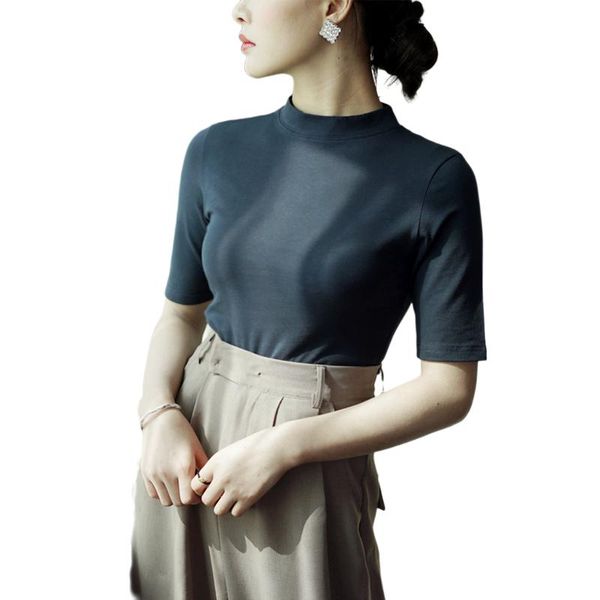 women's t-shirt solid cotton short-sleeved women t-shirts 2021 summer half sleeved slim office lady elegant pulls outwear tees, White
women's t-shirt solid cotton short-sleeved women t-shirts 2021 summer half sleeved slim office lady elegant pulls outwear tees, White