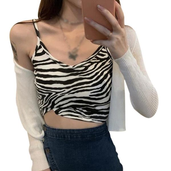 women's tanks & camis 2021 summer women zebra pattern small camisole female outer wear slim short sleeveless top, White
women's tanks & camis 2021 summer women zebra pattern small camisole female outer wear slim short sleeveless top, White