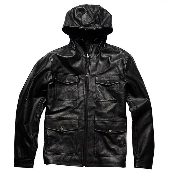 men's leather & faux european style cowhide hooded trench coat for big and tall men winter casual mans jacket genuine outfit windbreake, Black
men's leather & faux european style cowhide hooded trench coat for big and tall men winter casual mans jacket genuine outfit windbreake, Black