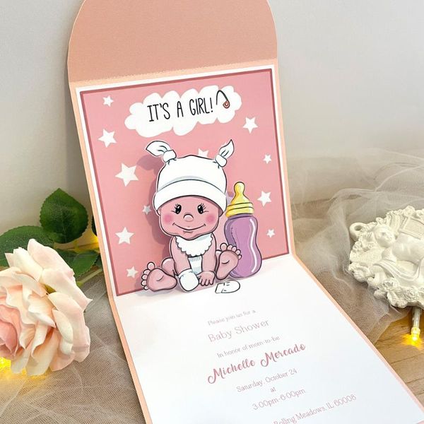 greeting cards baby shower invitation card for gril -out 3d handmade custom girl in a with envelope
greeting cards baby shower invitation card for gril -out 3d handmade custom girl in a with envelope