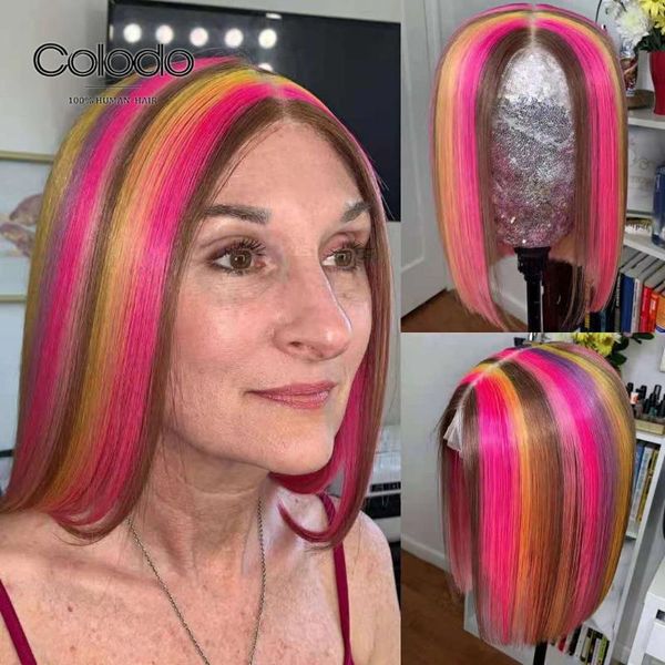 lace wigs colodo highlight pink rainbow front brazilian preplucked wig glueless short bob human hair for women, Black;brown
lace wigs colodo highlight pink rainbow front brazilian preplucked wig glueless short bob human hair for women, Black;brown