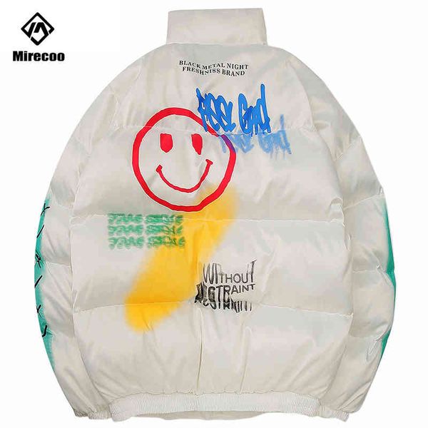 hip hop parka down smile face graffiti print men windbreaker strewear harajuku winter padded et coat warm outwear 201118, Black
hip hop parka down smile face graffiti print men windbreaker strewear harajuku winter padded et coat warm outwear 201118, Black