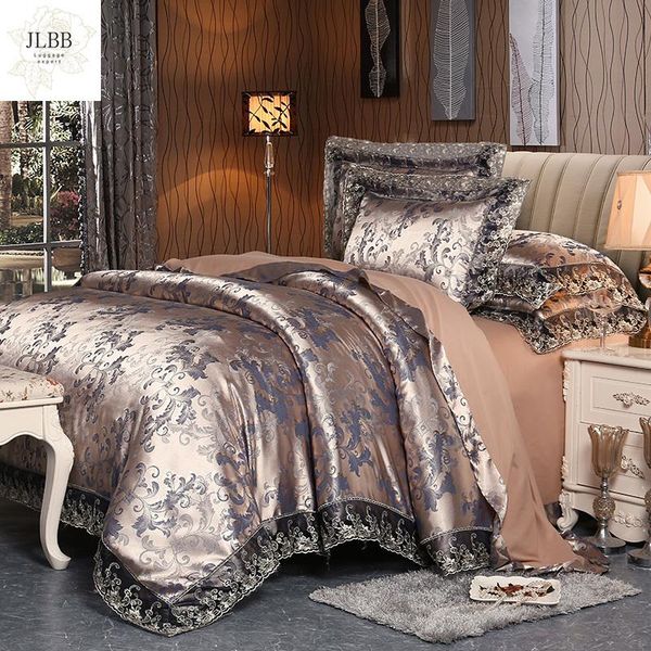 pieces silver brown luxury satin cotton lace bedding sets double king size duvet cover bed sheet set pillowcases
pieces silver brown luxury satin cotton lace bedding sets double king size duvet cover bed sheet set pillowcases