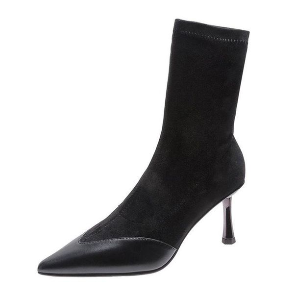 boots sock bootie botines mujer 2021 fashion spring mid-calf chaussure femme knitting stretch high heels ladies shoes, Black
boots sock bootie botines mujer 2021 fashion spring mid-calf chaussure femme knitting stretch high heels ladies shoes, Black