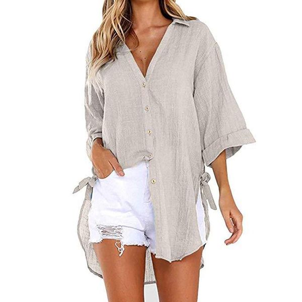 women's blouses & shirts loose vintage long sleeve shirt spring autumn all-match single breastedv-neck knotted solid color lapel 2021, White
women's blouses & shirts loose vintage long sleeve shirt spring autumn all-match single breastedv-neck knotted solid color lapel 2021, White