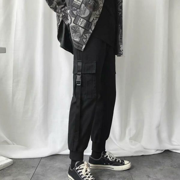 Men Casual Pants Cargo Solid Simple Large Size Bundle Elastic Waist Pocket Loose Mens Korean Style Leisure Chic Ins Ankle-length, Black
Men Casual Pants Cargo Solid Simple Large Size Bundle Elastic Waist Pocket Loose Mens Korean Style Leisure Chic Ins Ankle-length, Black