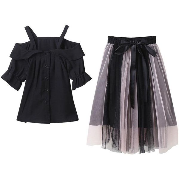 clothing sets summer teenage girls kids black chiffon off shoulder blosues and mesh skirts set suits 2021 children girl clothes, White
clothing sets summer teenage girls kids black chiffon off shoulder blosues and mesh skirts set suits 2021 children girl clothes, White