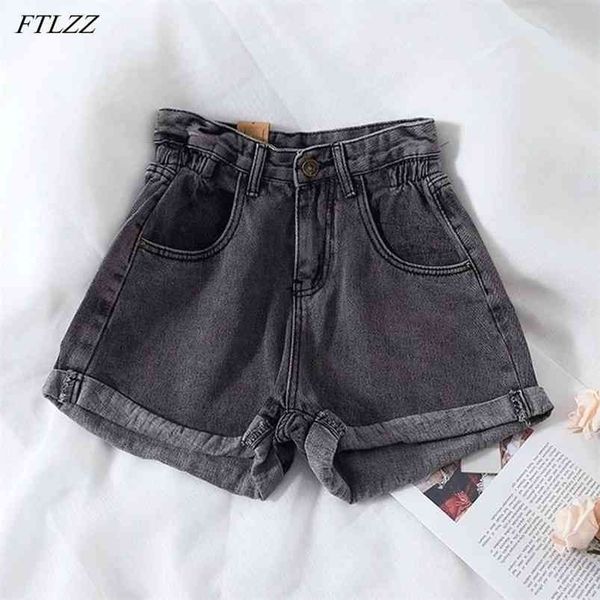 summer women streetwear wide leg blue denim shorts casual female elastic wasit loose solid color jeans 210430, White;black
summer women streetwear wide leg blue denim shorts casual female elastic wasit loose solid color jeans 210430, White;black