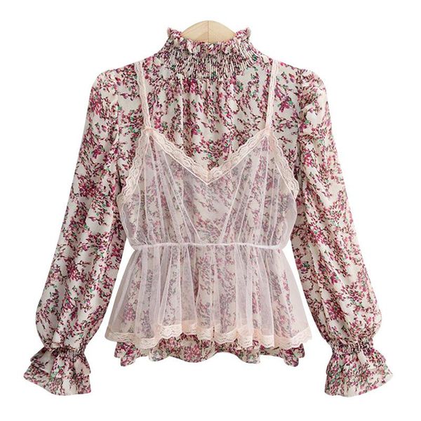 women's blouses & shirts chic lace pink black long sleeve ladies chiffon casual turtleneck ruffle floral print women blusas plus size, White
women's blouses & shirts chic lace pink black long sleeve ladies chiffon casual turtleneck ruffle floral print women blusas plus size, White