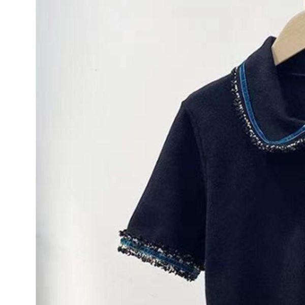 women's sweaters maisie women t-shirt turndown collar solid short sleeve summer button knitted elegant high street chic stunning, White;black
women's sweaters maisie women t-shirt turndown collar solid short sleeve summer button knitted elegant high street chic stunning, White;black