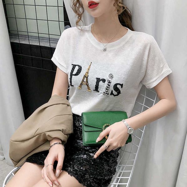 verhellen white paris letter ice silk t-shirts woman korean summer women short sleeve diamonds tshirt streetwear 210706
verhellen white paris letter ice silk t-shirts woman korean summer women short sleeve diamonds tshirt streetwear 210706