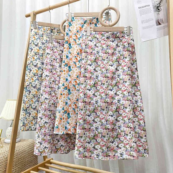 skirt small fresh little daisy women summer female bohemian skirts womens midi faldas mujer, Black
