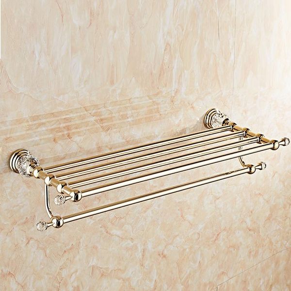 towel racks diamond gold-plated rack bathroom hardware pendant luxury with rail