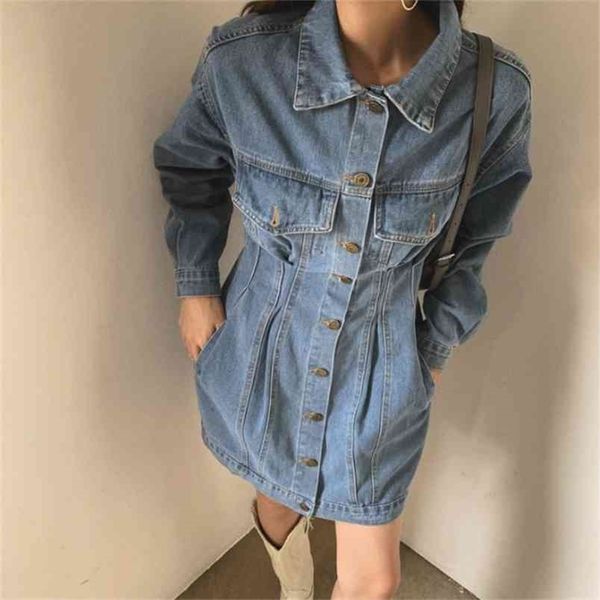 spring fashion causal blue denim dress high street long sleeve women single-breasted party short femme 210519, Black;gray
spring fashion causal blue denim dress high street long sleeve women single-breasted party short femme 210519, Black;gray
