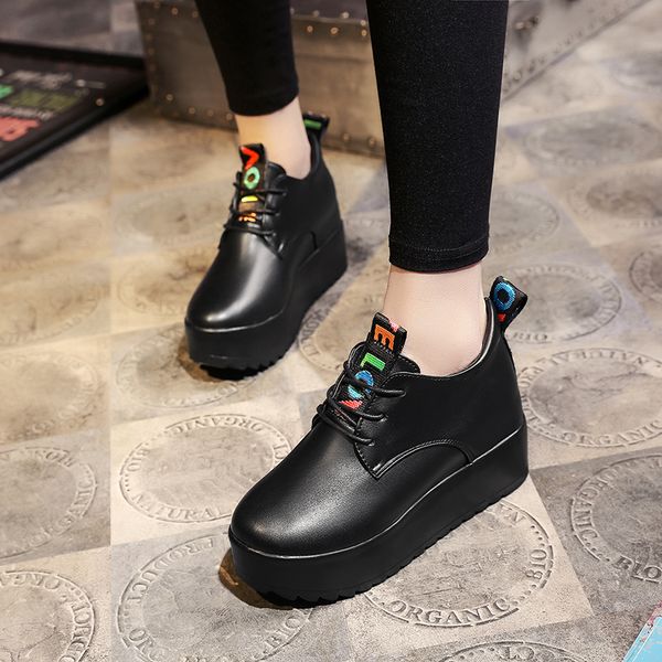 lace up sneakers women shoes woman flat platform shoes patent leather solid casual shoes loafers increased ladies oxfords, Black
lace up sneakers women shoes woman flat platform shoes patent leather solid casual shoes loafers increased ladies oxfords, Black