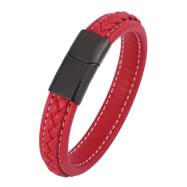 trendy men bracelets red braided leather bracelet stainless steel magnetic buckle handmade bangles male jewelry pd0590 charm, Golden;silver
trendy men bracelets red braided leather bracelet stainless steel magnetic buckle handmade bangles male jewelry pd0590 charm, Golden;silver