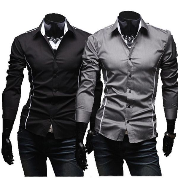 men's casual shirts 2021 for men slim cut individual edge long-sleeved large size wear, White;black
men's casual shirts 2021 for men slim cut individual edge long-sleeved large size wear, White;black