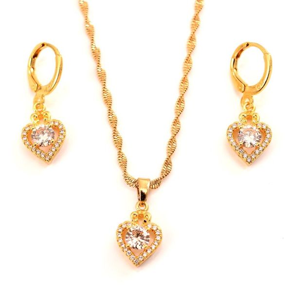 earrings & necklace gold cz heart crystal pendant chain sets jewelry christian for women girl gifts, Silver
earrings & necklace gold cz heart crystal pendant chain sets jewelry christian for women girl gifts, Silver