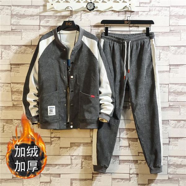 men's tracksuits men casual sets trend fashion spring autumn corduroy retro hoodies tracksuit ropa hombre clothing bc50tz, Gray
men's tracksuits men casual sets trend fashion spring autumn corduroy retro hoodies tracksuit ropa hombre clothing bc50tz, Gray