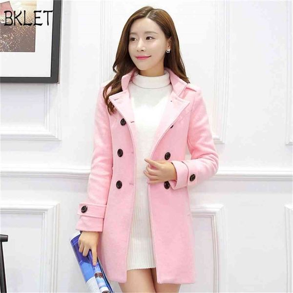 winter new korean office lady lapel woolen coat women clothing long slim double-breasted pink blue elegant woolen coat, Black
winter new korean office lady lapel woolen coat women clothing long slim double-breasted pink blue elegant woolen coat, Black