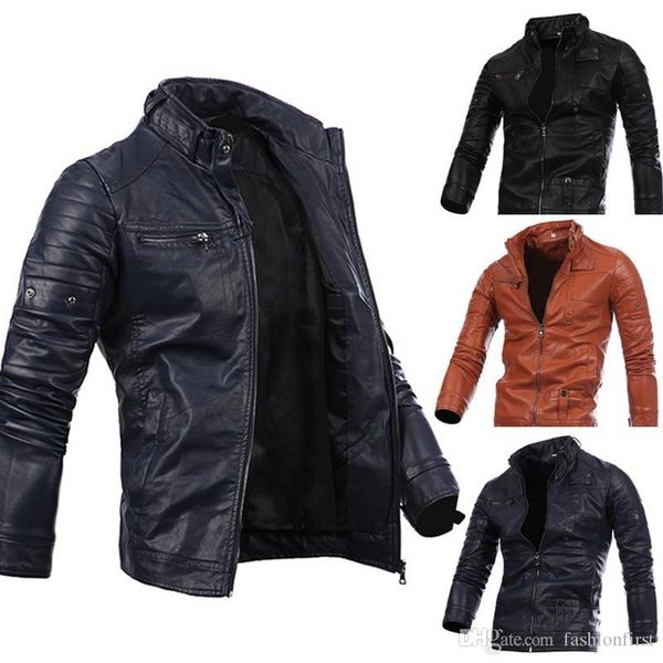 spring fashion mens designer pu leather jackets slim casual streetwear vintage coat size s-3xl, Black
spring fashion mens designer pu leather jackets slim casual streetwear vintage coat size s-3xl, Black