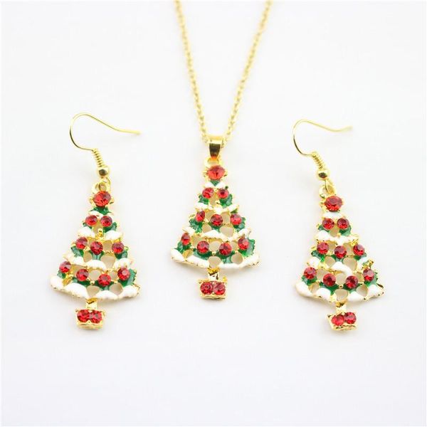 earrings & necklace oofoostore style fashion dripping oil rhinestone christmas tree set ornaments, Silver
earrings & necklace oofoostore style fashion dripping oil rhinestone christmas tree set ornaments, Silver