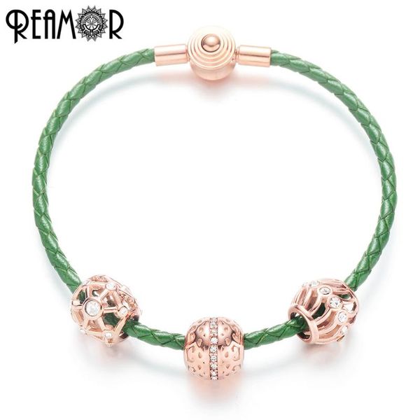 charm bracelets reamor women green leather rope chain bracelet rose gold & white crystal beaded genuine braided bangle jewelry, Golden;silver
charm bracelets reamor women green leather rope chain bracelet rose gold & white crystal beaded genuine braided bangle jewelry, Golden;silver