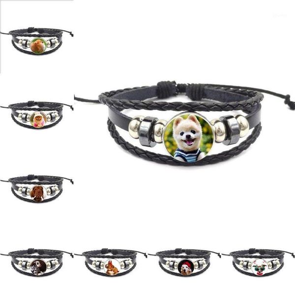 glaze for girls statement maxi fashion ladies black leather bracelet bangle jewelry glass cabochon small dog1, Golden;silver
glaze for girls statement maxi fashion ladies black leather bracelet bangle jewelry glass cabochon small dog1, Golden;silver