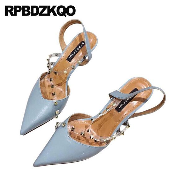 stiletto pvc shoes transparent high heels pumps blue nude stud designer sandals women luxury 2021 pointed rivet female, Black
stiletto pvc shoes transparent high heels pumps blue nude stud designer sandals women luxury 2021 pointed rivet female, Black