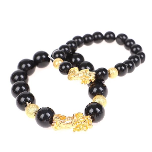 bangle feng shui obsidian stone beads bracelet men women wristband gold black pixiu wealth and good luck
bangle feng shui obsidian stone beads bracelet men women wristband gold black pixiu wealth and good luck