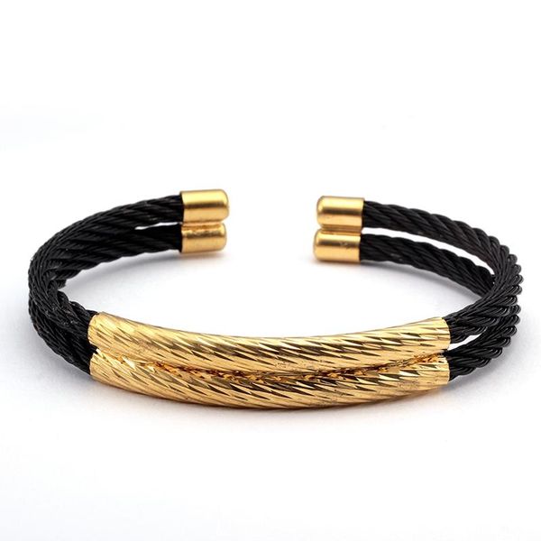 cuff black charm stainless steel bracelets bangles for men women jewelry sporty casual unique braided wrap, White
cuff black charm stainless steel bracelets bangles for men women jewelry sporty casual unique braided wrap, White