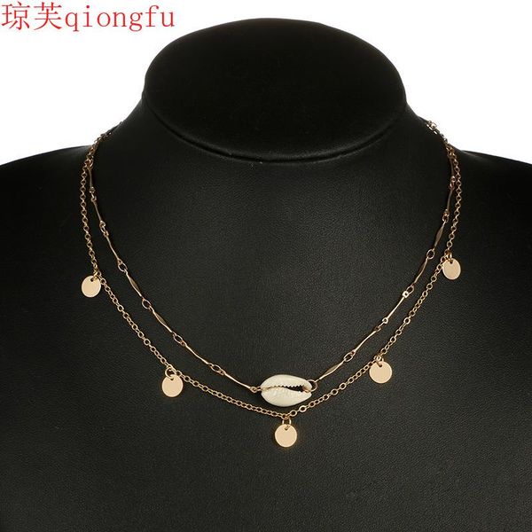 chains 2021 fashion bohemian shell disc pendant two layer women's alloy necklace wholesale stainless steel spirit jewelry, Silver
chains 2021 fashion bohemian shell disc pendant two layer women's alloy necklace wholesale stainless steel spirit jewelry, Silver
