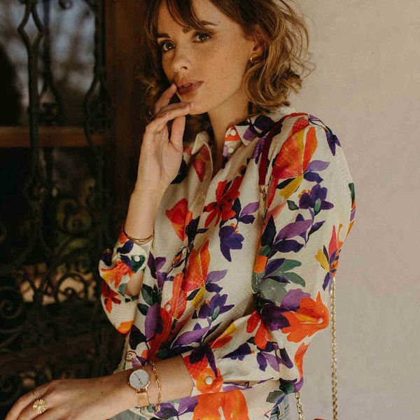 women's blouses & shirts blouses floral print silk shirt women flowers elegant long sleeve buttons up casual blouse spring chic femme g, White
women's blouses & shirts blouses floral print silk shirt women flowers elegant long sleeve buttons up casual blouse spring chic femme g, White